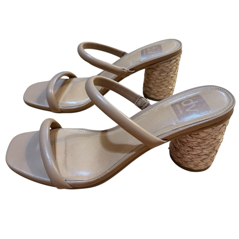 Dolce Vita Merrick brown tan Straw Chunky Jute Block Heel - Picture 5 of 6